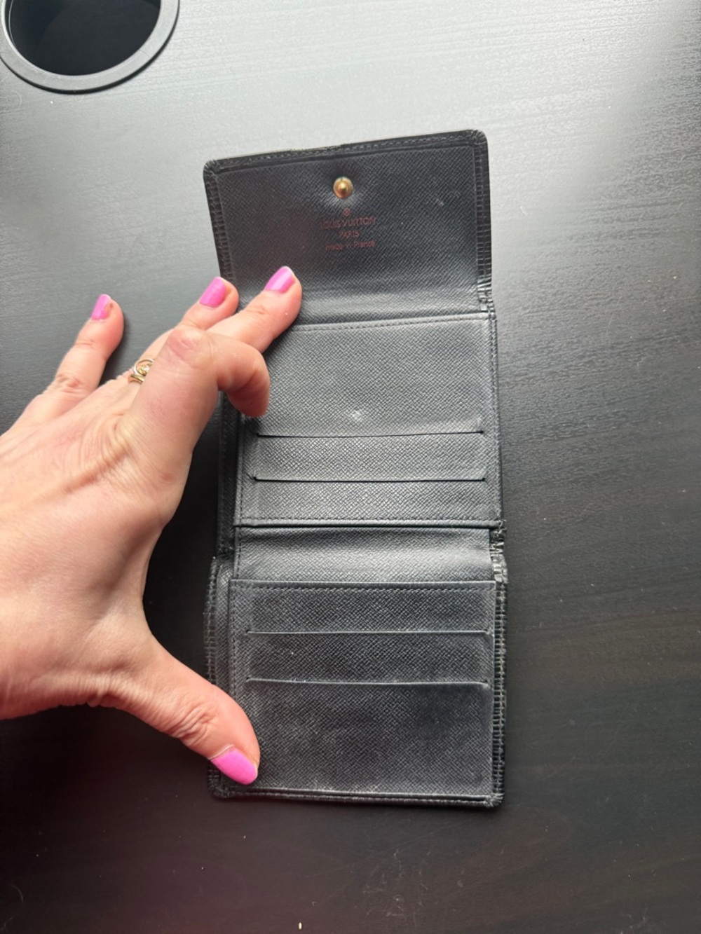 Louis Vuitton Black Epi Leather Compact Wallet - Picture 7 of 12